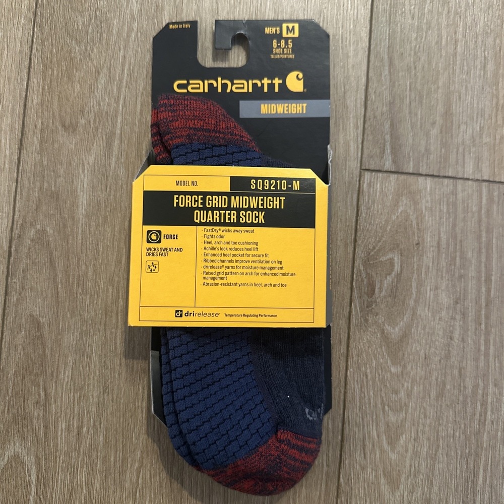 Carhartt Men's Midweight Force Grid QTR Sock Med 6-8.5 Wicks‎ Sweat, Fast Dry